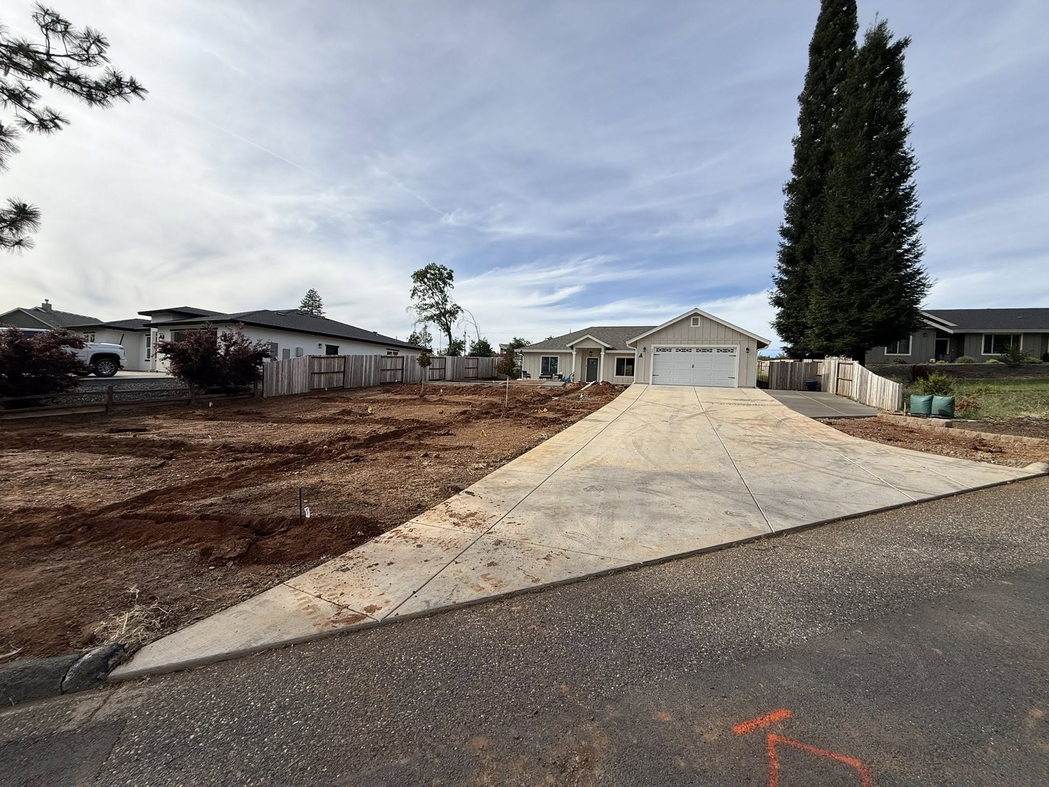 Fresh concrete and clean property edge